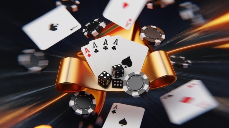 Studio live dealer partoto dengan meja baccarat dan dealer profesional di bawah pencahayaan studio
